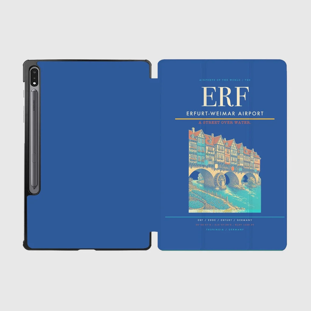 Erfurt-Weimar Airport (ERF) design on blue samsung tablet tablet case