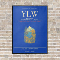 Thumbnail for Kelowna International Airport YLW - Canvas Framed - Blue