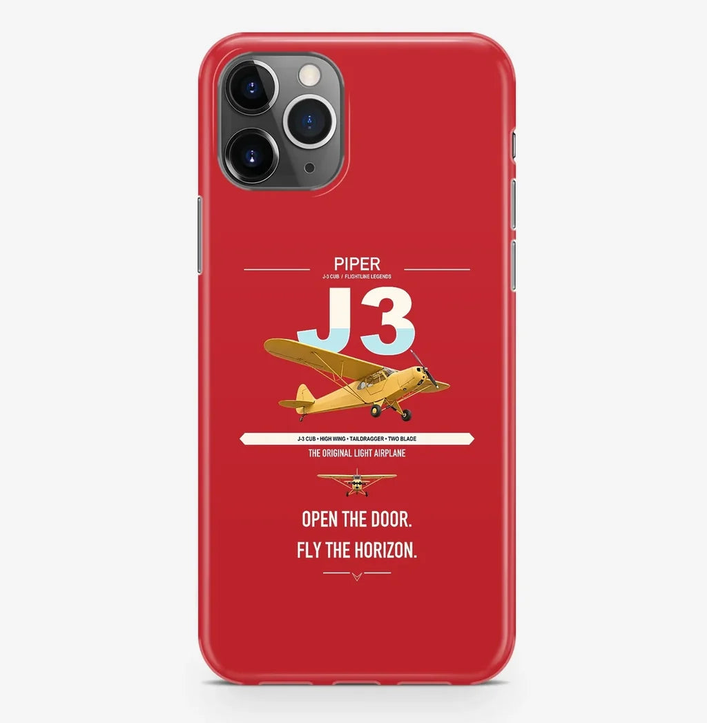 Piper J-3 Cub design on red magsafe iphone case, for iPhone Pro Max
