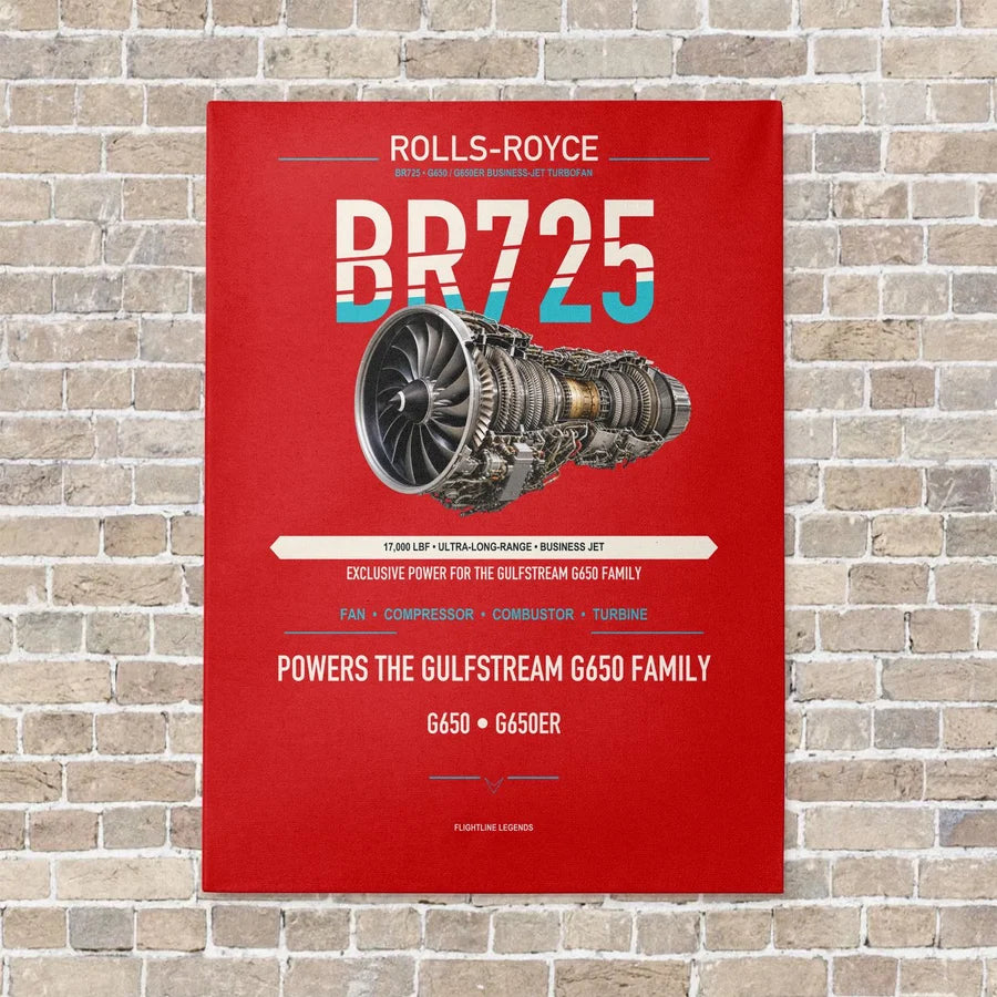 BR725 vertical canvas print - no frame - red background