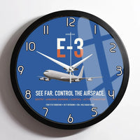 Thumbnail for E-3 Sentry AWACS design on blue framed wall clock