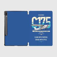 Thumbnail for Cessna 175 Skylark design on blue samsung tablet tablet case