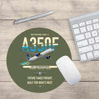 Thumbnail for Airbus A350F design on green army round mouse pad