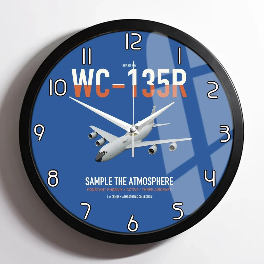 WC-135R Constant Phoenix design on blue framed wall clock