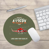 Thumbnail for SUBARU Bell 412EPX design on green army round mouse pad