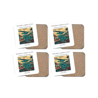 Thumbnail for The Reef Garden Glass - Designed Coasters design on white 4-pieces-set