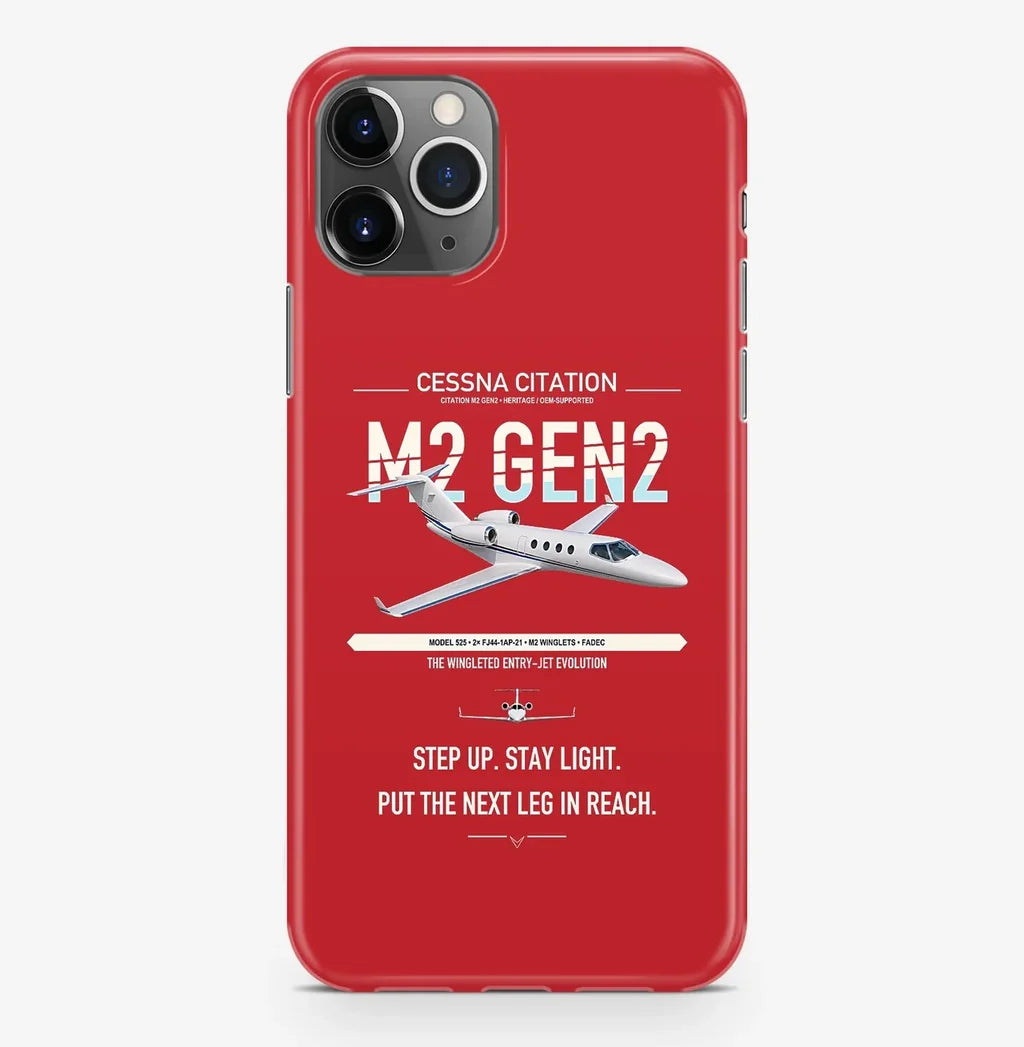 Cessna Citation M2 Gen2 design on red magsafe iphone case, for iPhone Pro Max