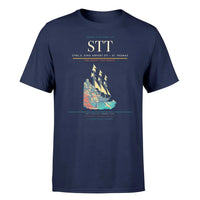 Thumbnail for Cyril E. King Airport (STT) T-Shirt single-side front print in Navy Blue | cyril-e-king-airport-stt-double-side-t-shirt