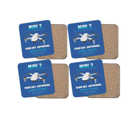 Thumbnail for DJI Mini 2 design on blue 4 pieces set coaster