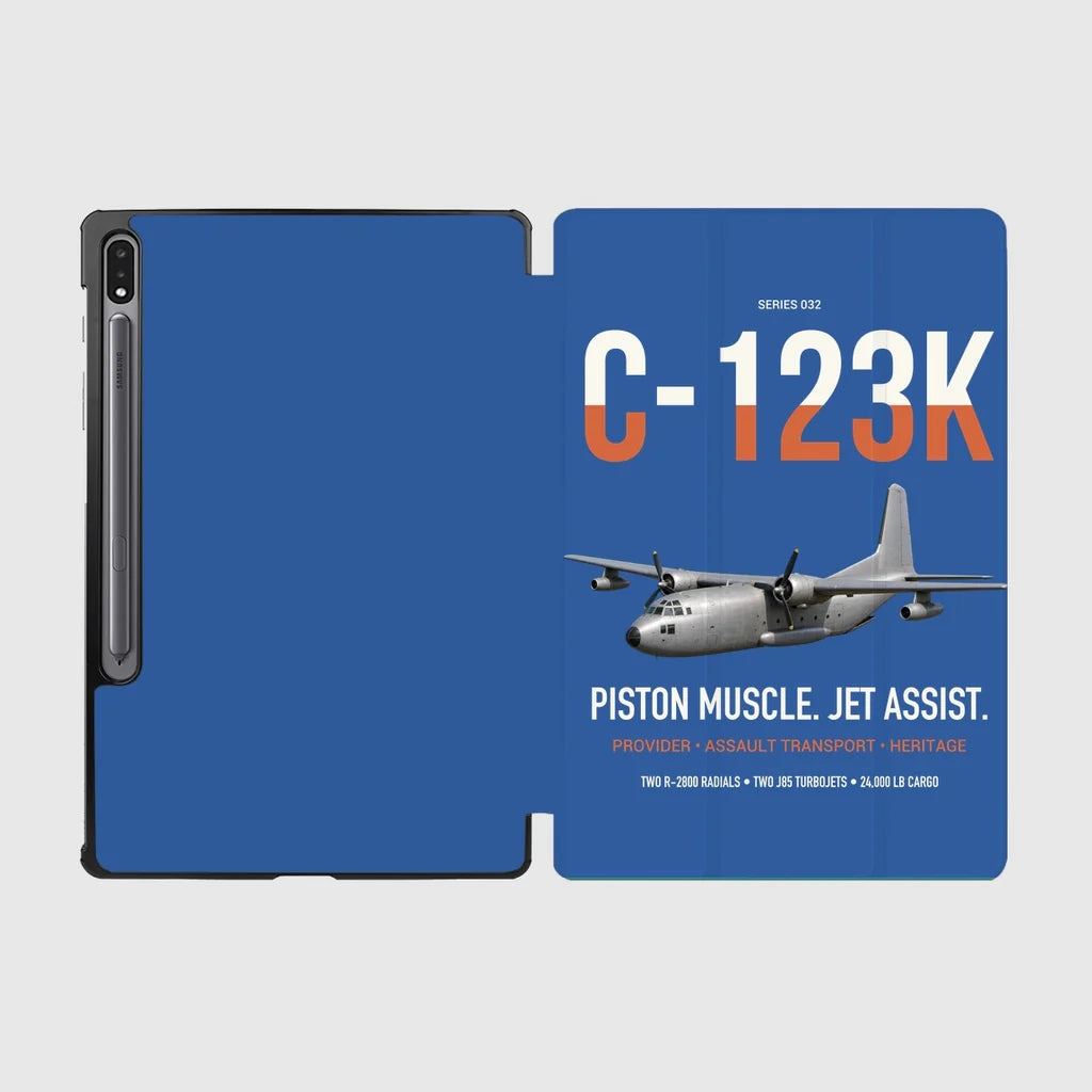 C-123K Provider design on blue samsung tablet tablet case