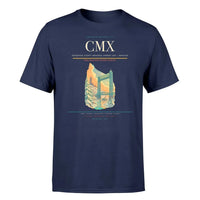 Thumbnail for Houghton County Memorial Airport (CMX) T-Shirt single-side front print in Navy Blue | houghton-county-memorial-airport-cmx-double-side-t-shirt