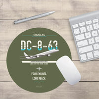Thumbnail for Douglas DC-8-63 design on green army round mouse pad