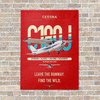 Thumbnail for Cessna 180J Skywagon vertical canvas print - no frame - red background