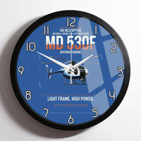 Thumbnail for MD Helicopters MD 530F design on blue framed wall clock
