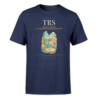 Thumbnail for Trieste Airport (TRS) T-Shirt single-side front print in Navy Blue | trieste-airport-trs-double-side-t-shirt