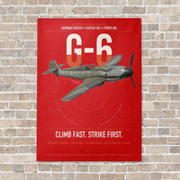 Thumbnail for Messerschmitt Bf 109G-6 vertical canvas print - no frame - red background
