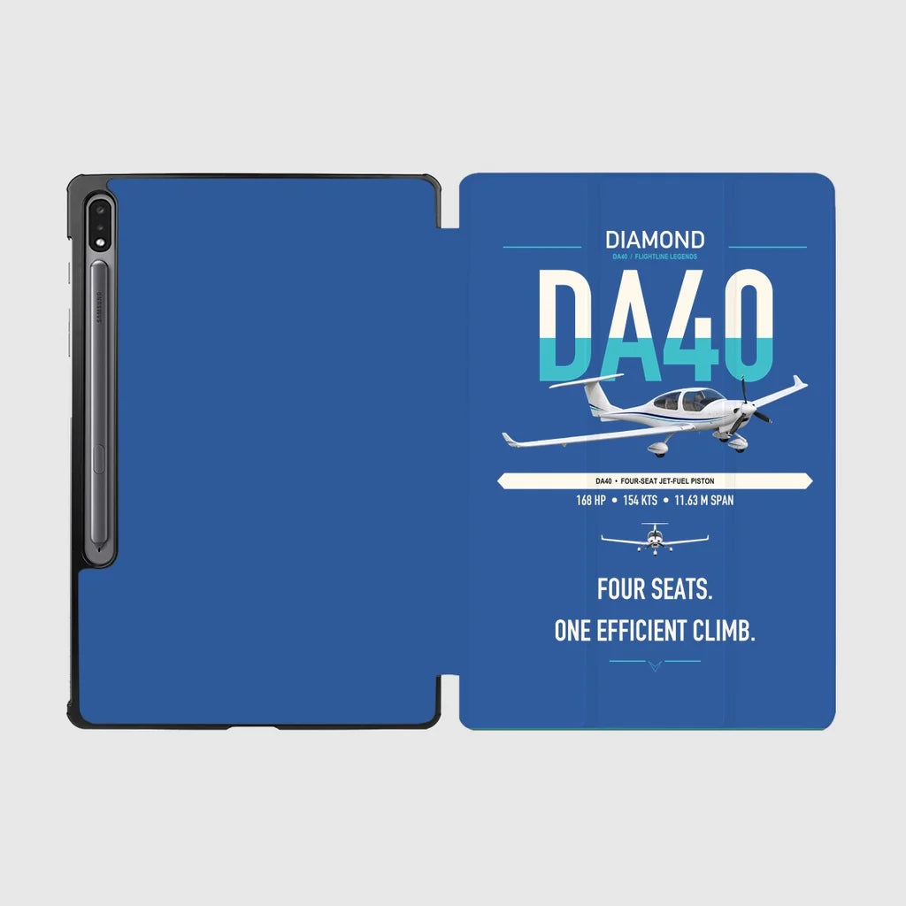 Diamond DA40 design on blue samsung tablet tablet case