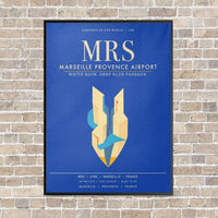 Thumbnail for Marseille Provence Airport MRS - Canvas Framed - Blue