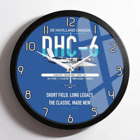Thumbnail for DHC-6 Twin Otter Classic 300-G design on blue framed wall clock