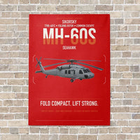 Thumbnail for Sikorsky MH-60S Seahawk vertical canvas print - no frame - red background