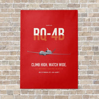 Thumbnail for RQ-4B Global Hawk vertical canvas print - no frame - red background