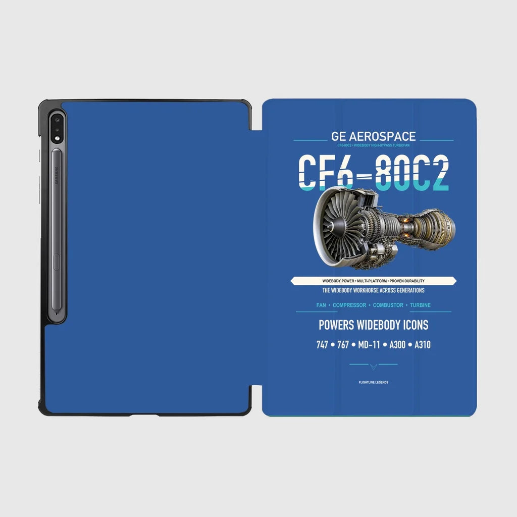 CF6-80C2 design on blue samsung tablet tablet case