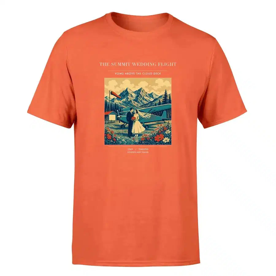 VINTAGE G4345 - The Summit Wedding Flight - Premium T-Shirt design on orange premium t shirt