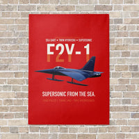 Thumbnail for F2Y-1 Sea Dart Supersonic from the Sea vertical canvas print - no frame - red background
