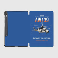 Thumbnail for Leonardo AW139 design on blue samsung tablet tablet case