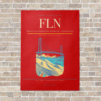 Thumbnail for Hercilio Luz International Airport FLN — Florianopolis vertical canvas print - no frame - red background