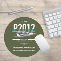 Thumbnail for Tecnam P2012 Traveller design on green army round mouse pad