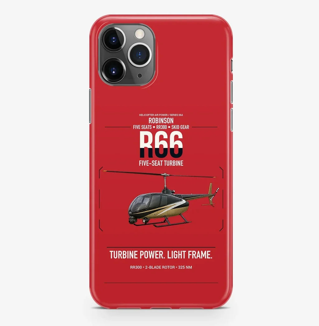 Robinson R66 design on red magsafe iphone case, for iPhone Pro Max