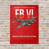 Thumbnail for de Havilland Mosquito FB VI vertical canvas print - no frame - red background