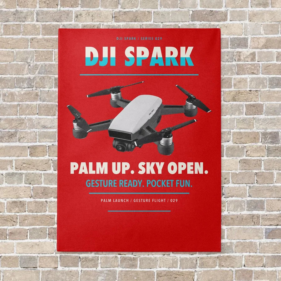 DJI Spark vertical canvas print - no frame - red background