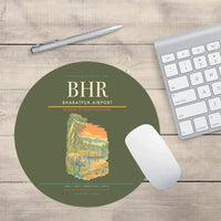 Thumbnail for Bharatpur Airport (BHR) design on green army round mouse pad