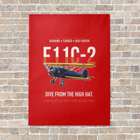 Thumbnail for F11C-2 Goshawk Dive from the High Hat vertical canvas print - no frame - red background
