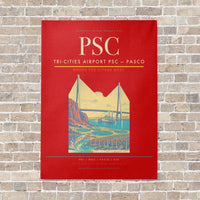 Thumbnail for Tri-Cities Airport PSC — Pasco vertical canvas print - no frame - red background