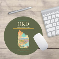 Thumbnail for Okadama Airport (OKD) design on green army round mouse pad