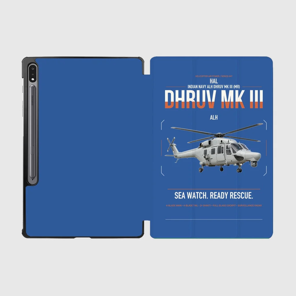 HAL ALH Dhruv Mk III design on blue samsung tablet tablet case