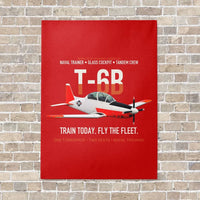 Thumbnail for T-6B Texan II Naval Aviator Training vertical canvas print - no frame - red background