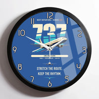 Thumbnail for Boeing 737-400 Classic design on blue framed wall clock