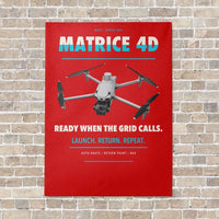 Thumbnail for DJI Matrice 4D vertical canvas print - no frame - red background