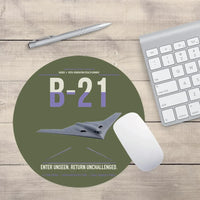 Thumbnail for B-21 Raider design on green army round mouse pad