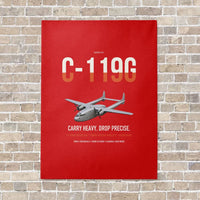 Thumbnail for C-119G Flying Boxcar vertical canvas print - no frame - red background