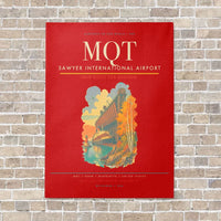 Thumbnail for Sawyer International Airport MQT vertical canvas print - no frame - red background