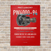 Thumbnail for PW4000-94 vertical canvas print - no frame - red background