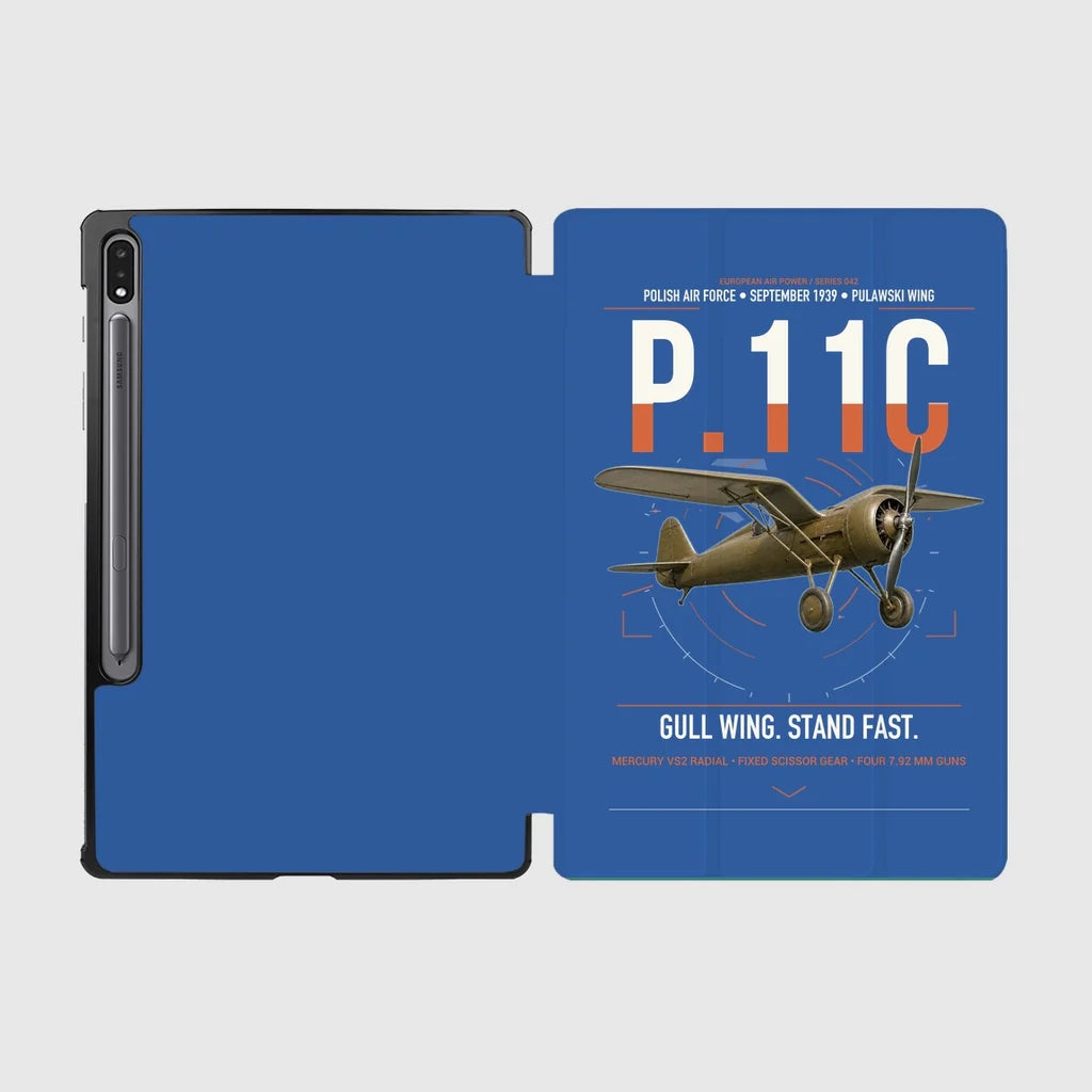 PZL P.11c design on blue samsung tablet tablet case