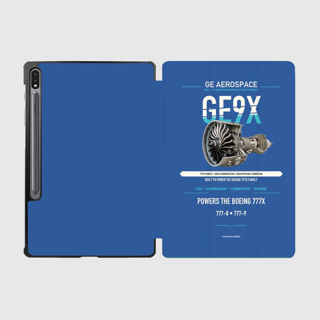 GE9X design on blue samsung tablet tablet case