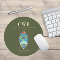 Thumbnail for Afonso Pena International Airport (CWB) design on green army round mouse pad