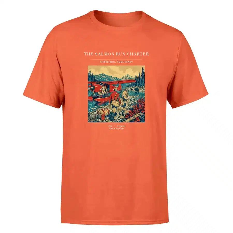 VINTAGE G4289 - The Salmon Run Charter - Premium T-Shirt design on orange premium t shirt